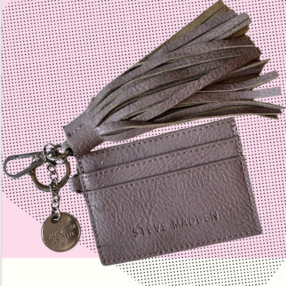 Steve Madden Card Holder Wallet Keychain & Steve Madden Handbag Tassel w/ Charm